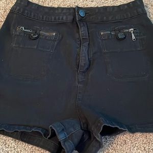 Black mini shorts